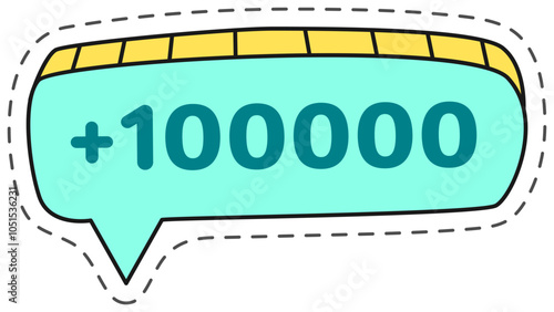 Cartoon speech bubble celebrating reaching one million followers, expressing gratitude for online community support and engagement