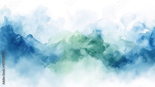 wallpaper pure empty background pastel blue and green, watercolor wash