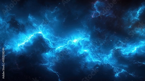 Vibrant blue lightning plasma: electrifying background