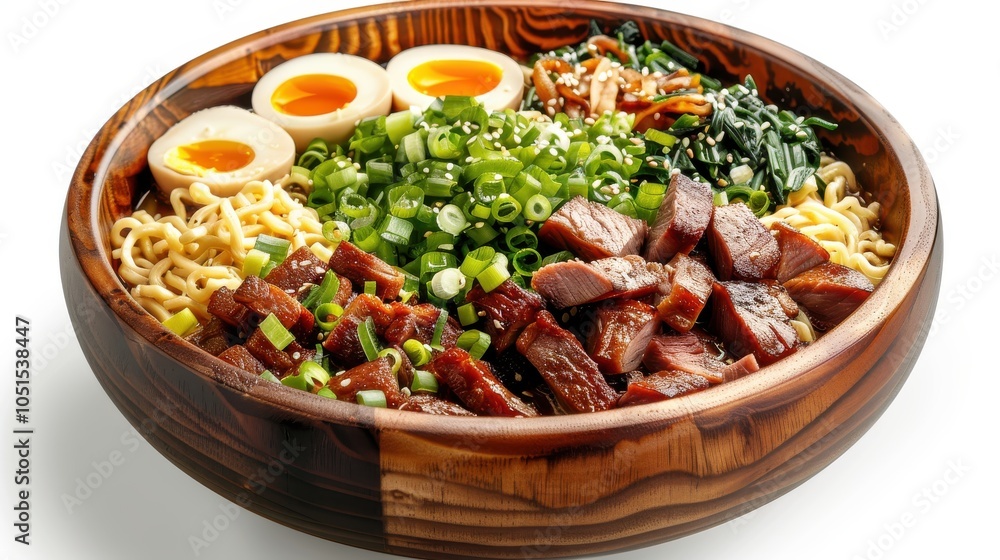 A bowl of food with meat and vegetables in it. Generative AI A bowl of food with meat and vegetables in it. Generative AI