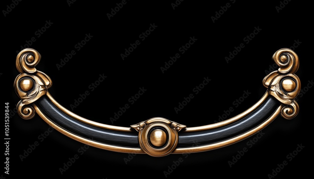 Fototapeta premium Ornate Gold and Black Decorative Frame Element