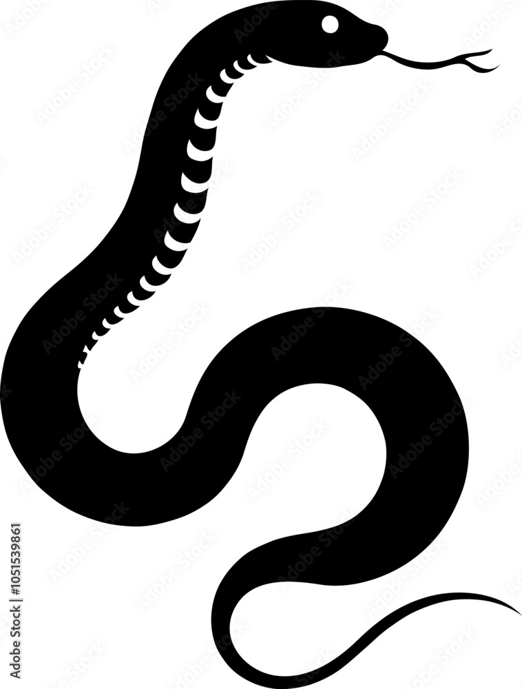 Fototapeta premium Minimalist illustration of the sixth element of the Chinese calendar. 2025 year of the snake on the Chinese calendar.