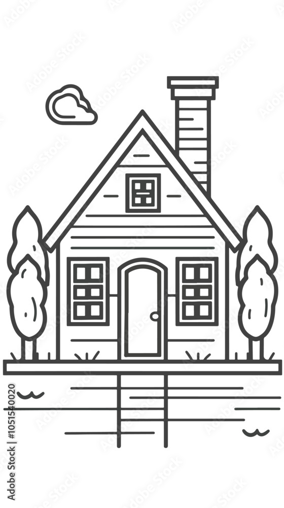 House Line Icon Vector, Mortgages, Moving, New Location House Line Icon Vector, Mortgages, Moving, New Location