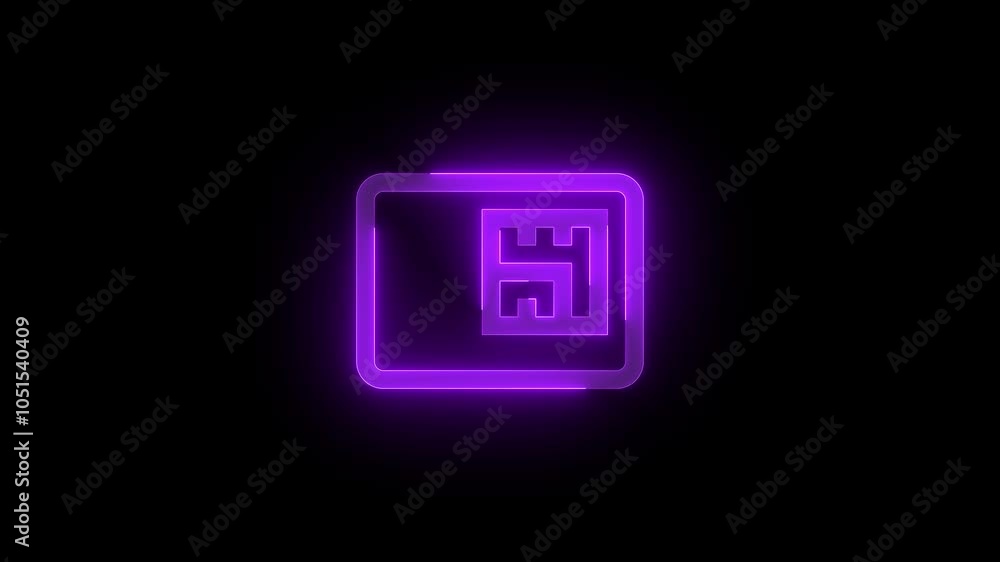Smart card stroke icon glowing neon animation Smart card stroke icon glowing neon animation
