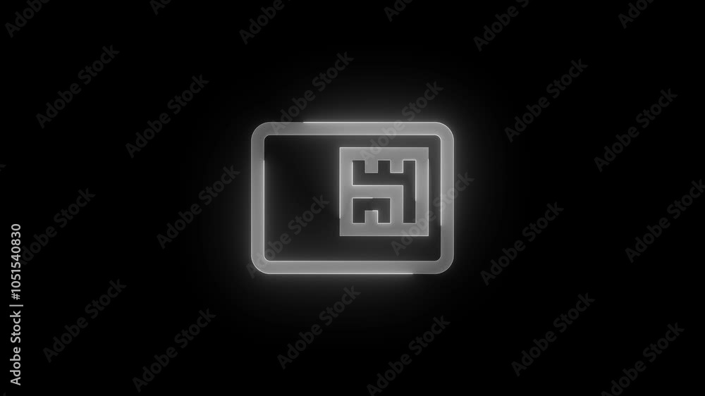 Smart card stroke icon glowing neon animation Smart card stroke icon glowing neon animation