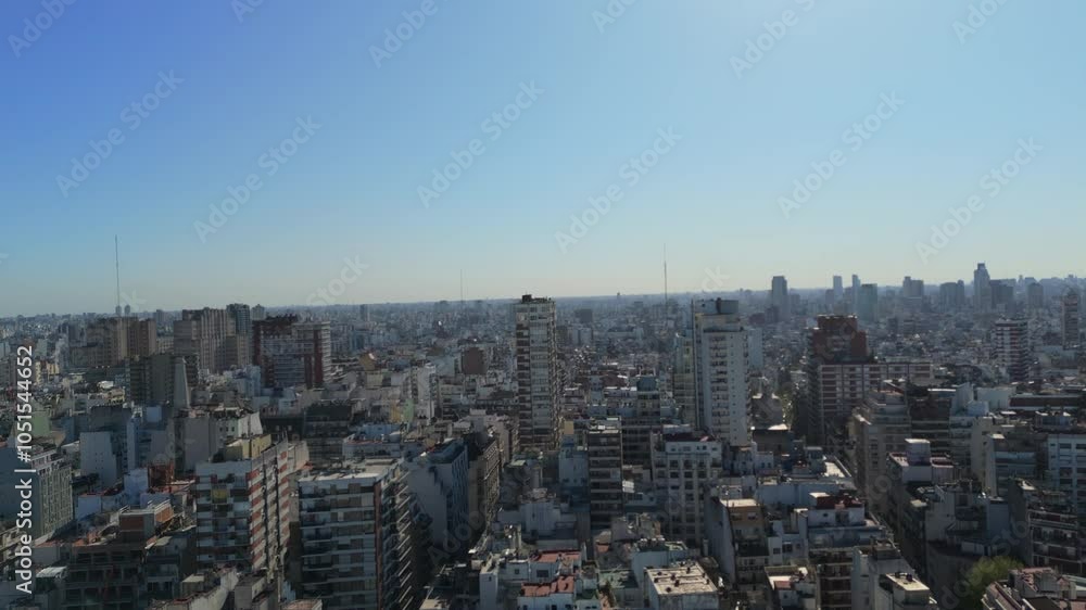 Drone view ascending over an old neighborhood in Buenos Aires, Argentina. 4k. Drone view ascending over an old neighborhood in Buenos Aires, Argentina. 4k.