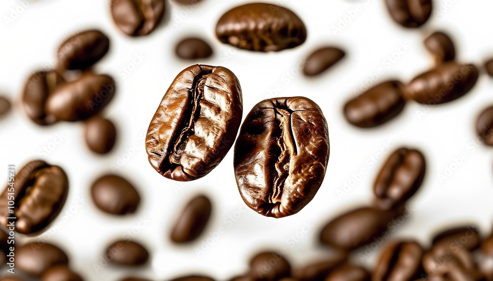 Coffee beans on a white background Coffee beans on a white background