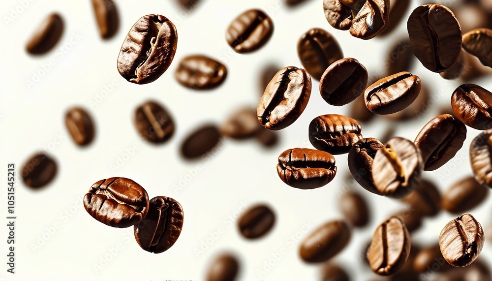 Obraz premium Coffee beans on a white background