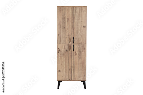 Canvas-taulu Rustic Wood Storage Cabinet with Open Shelves and Metal Frame, Freestanding Pant