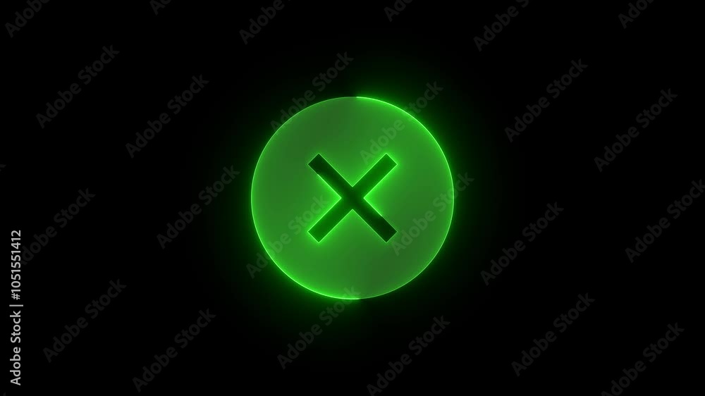 Status error full stroke icon glowing neon animation Status error full stroke icon glowing neon animation