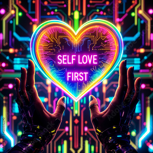 Self Love First - Futuristic Heart