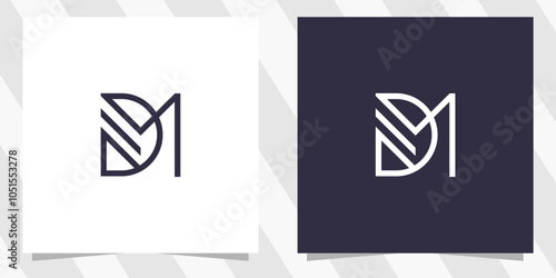 letter dm md logo design vector