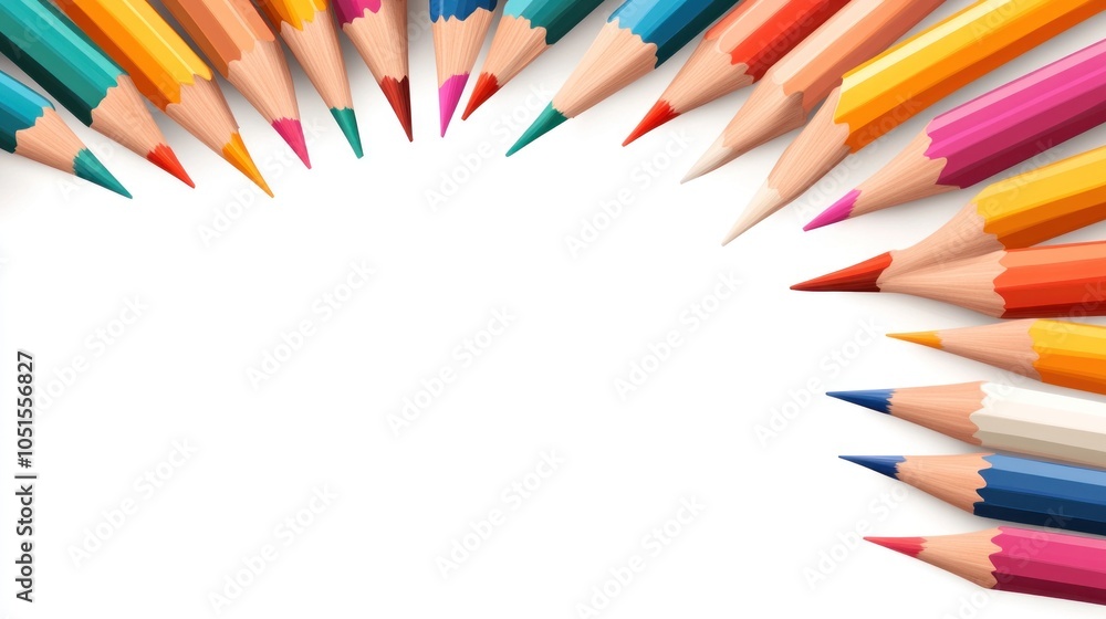 Colorful Pencils in a Circular Arrangement Colorful Pencils in a Circular Arrangement
