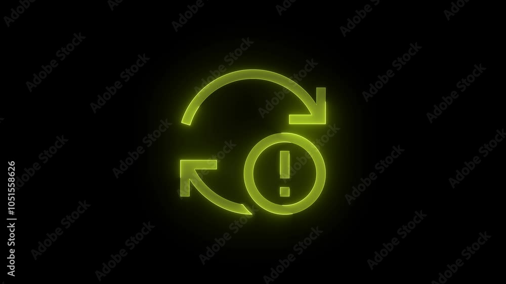 Sync error stroke icon glowing neon animation Sync error stroke icon glowing neon animation