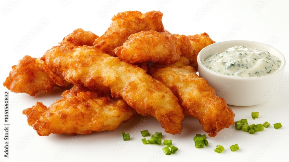Crispy Golden Fried Fish with Dipping Sauce Crispy Golden Fried Fish with Dipping Sauce