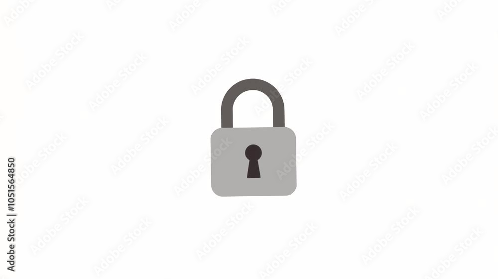 4k animation of silver lock icon isolated on white background 4k animation of silver lock icon isolated on white background