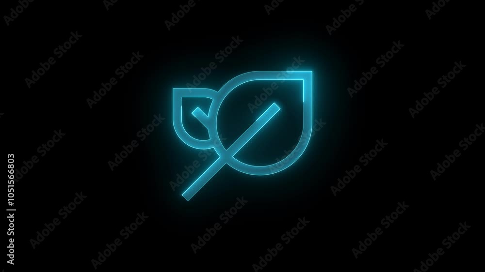 Sustainable stroke icon glowing neon animation Sustainable stroke icon glowing neon animation