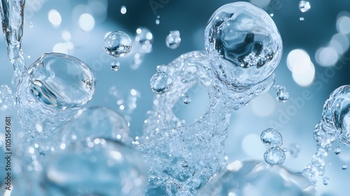 Wallpaper Mural A close-up of water molecules in motion, illustrating the science behind water’s energetic properties.  Torontodigital.ca