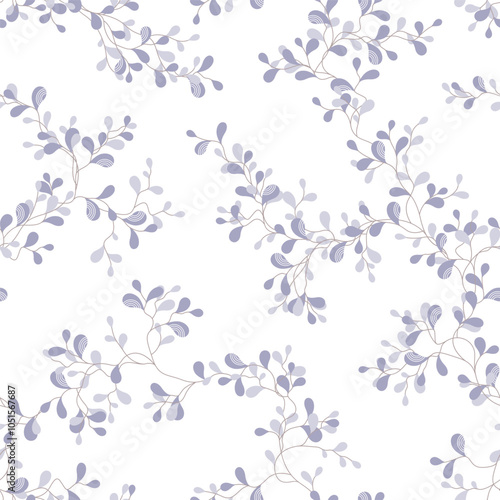 seamless pattern of branches and leaves