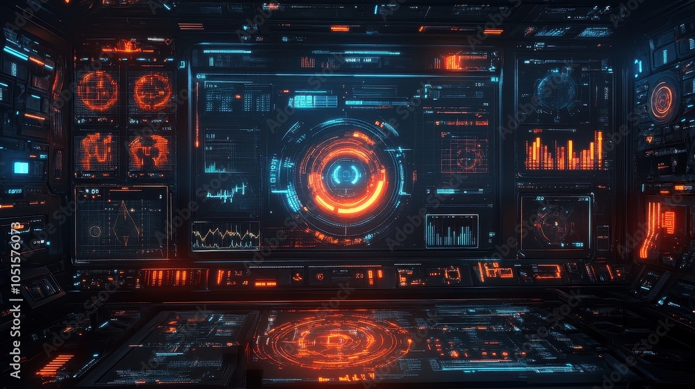 Layered HUD with health stats and mission objectives for a game setting. Layered HUD with health stats and mission objectives for a game setting.