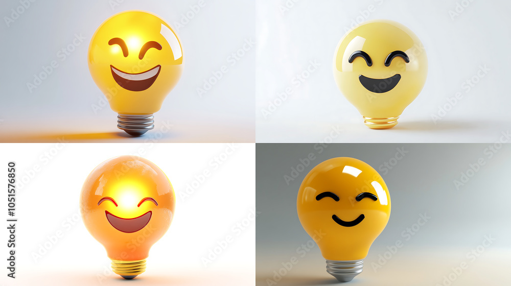 Obraz premium 3D face with lightbulb