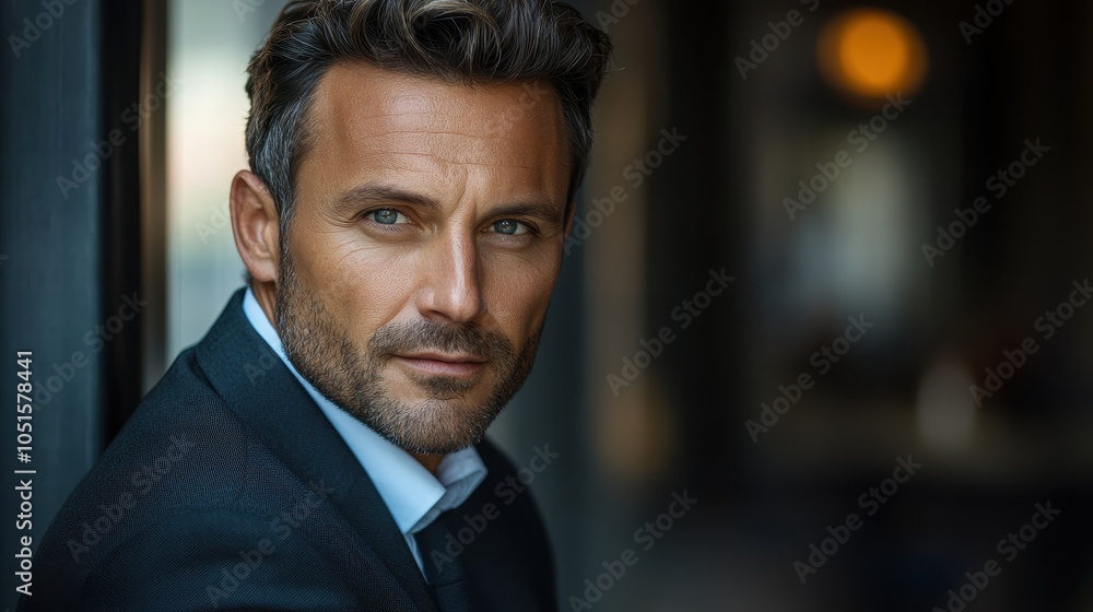 Middle-aged French man with a business suit and a confident look. Middle-aged French man with a business suit and a confident look.