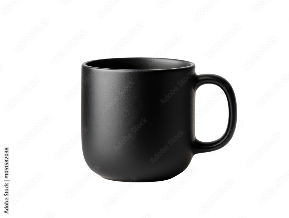 Black ceramic mug on a transparent background. Black ceramic mug on a transparent background.