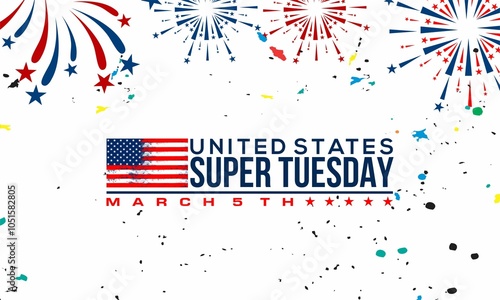 super tuesday with US flag , vektor background banner . photo