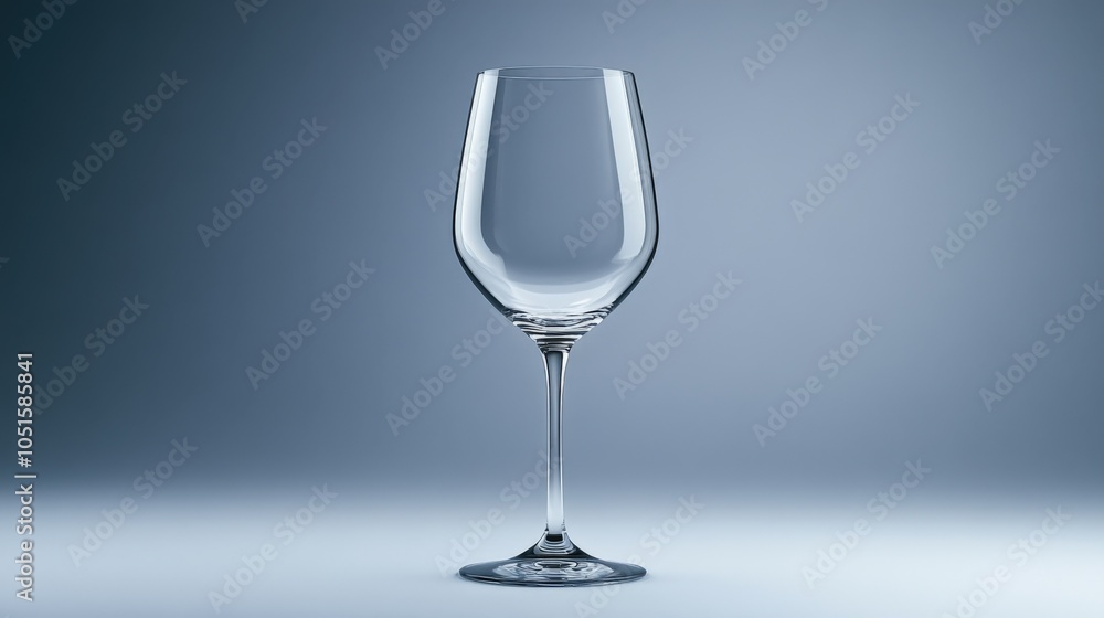 Elegant Clear Wine Glass on Subtle Gradient Background Elegant Clear Wine Glass on Subtle Gradient Background