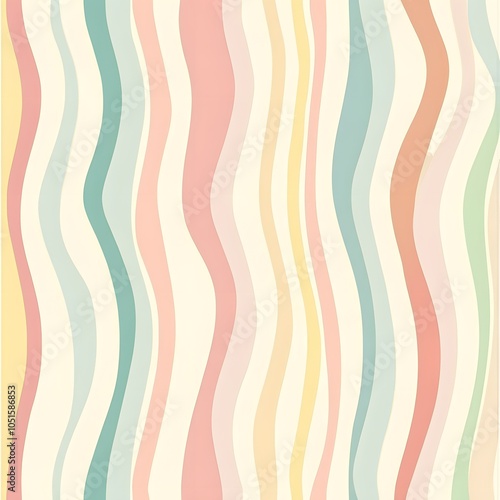 Abstract Pastel Wavy Stripes Background