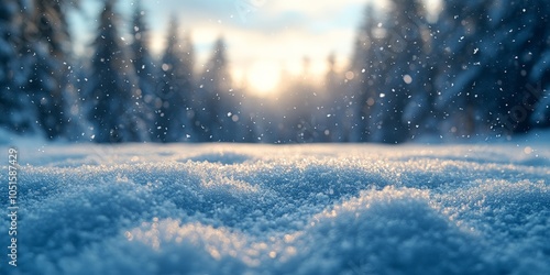 Wallpaper Mural Snowy Landscape with Falling Snowflakes in Winter Wonderland Torontodigital.ca