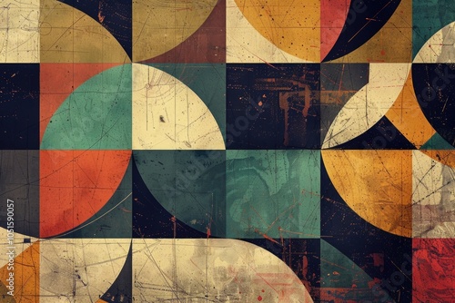 Abstract artwork featuring colorful circles photo