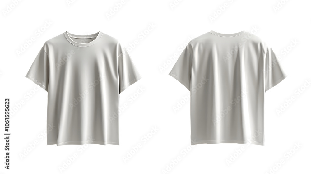 Mockup of white oversize t-shirt with front and back views Mockup of white oversize t-shirt with front and back views