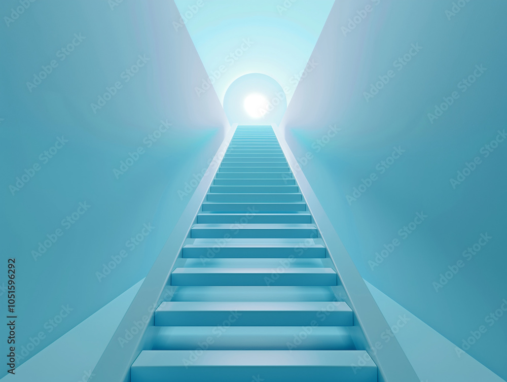 A white ladder leading to a red target A white ladder leading to a red target