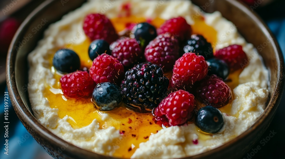 raspberry and blueberry with yoghurt raspberry and blueberry with yoghurt