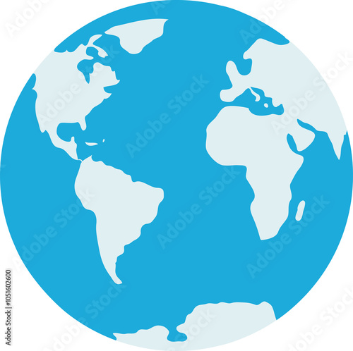 Minimalist illustration of continents on the globe.