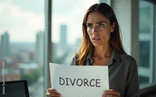 Angry Women holding A Divorce paper in hand 