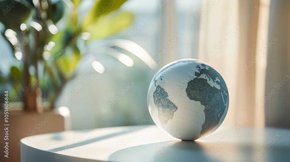 globe on white table