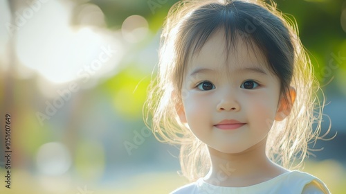 Captivating portrait of a young girl with piercing blue eyes and flowing hair young