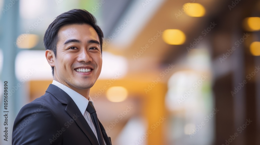 Confident and approachable, portrait of a man in suit with genuine smile Confident and approachable, portrait of a man in suit with genuine smile