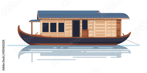 Traditional Kerala Houseboat for Serene Backwater Cruises - Indian Scenic Getaway