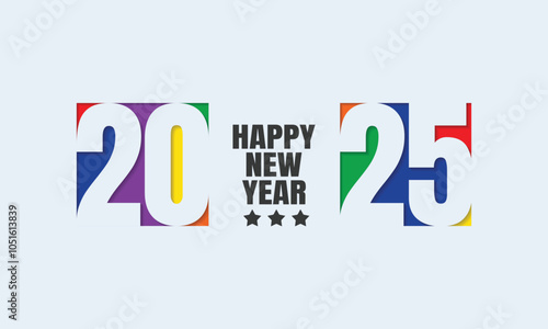 2025 Happy New Year Background Design. 