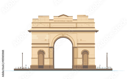 Historic Gateway of India in Mumbai - Symbolic Indian Monument Vector Illustration