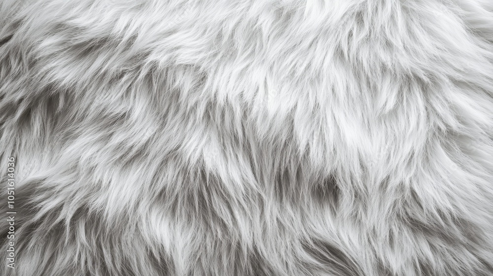 Fototapeta premium Closeup of soft, fluffy white fur texture a serene and cozy background 