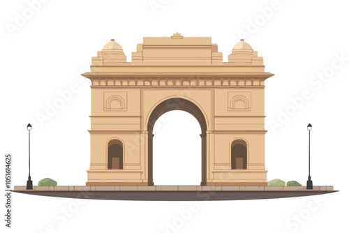 Gateway of India Mumbai Landmark - Iconic Monument Flat Vector Art