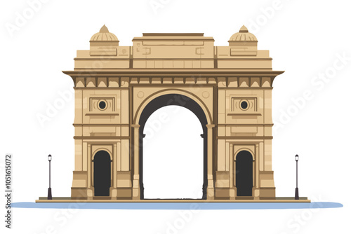 Iconic Gateway of India - Mumbai Architecture and Cultural Heritage Vector Art