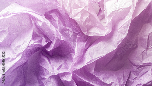 Crinkled Lilac Tissue Paper – Crinkled lilac tissue paper with a soft, textured appearance photo