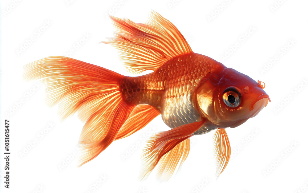 Fototapeta premium goldfish isolated on white