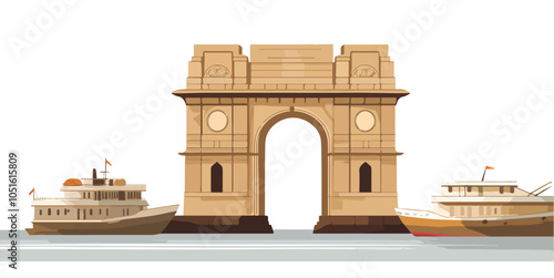 Gateway of India - Mumbai’s Historic Monument and Architectural Landmark in Vector