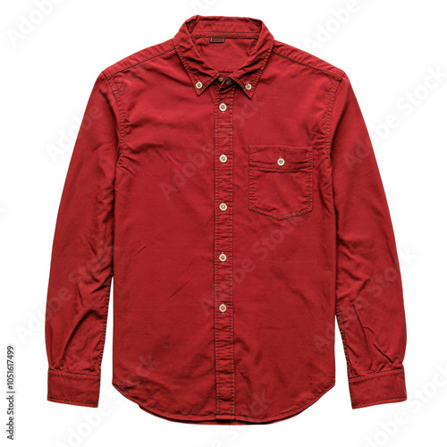 Vibrant Red Shirt on White Background for Fashion and Advertising Purposes